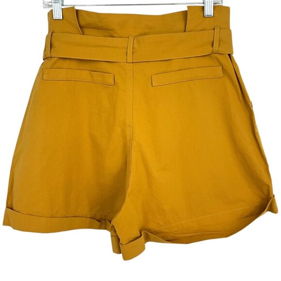 NWT MINKPINK Riley Paperbag Utility Short Mustard Yellow Belted Cuffed Size M - Picture 5 of 11
